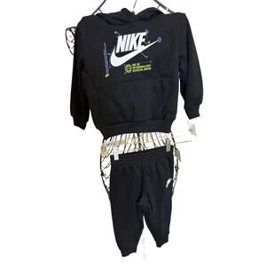 New Nike 2 pc. Tracksuit Kids 3T Futurama Pant Set black hoodie & elastic waiste